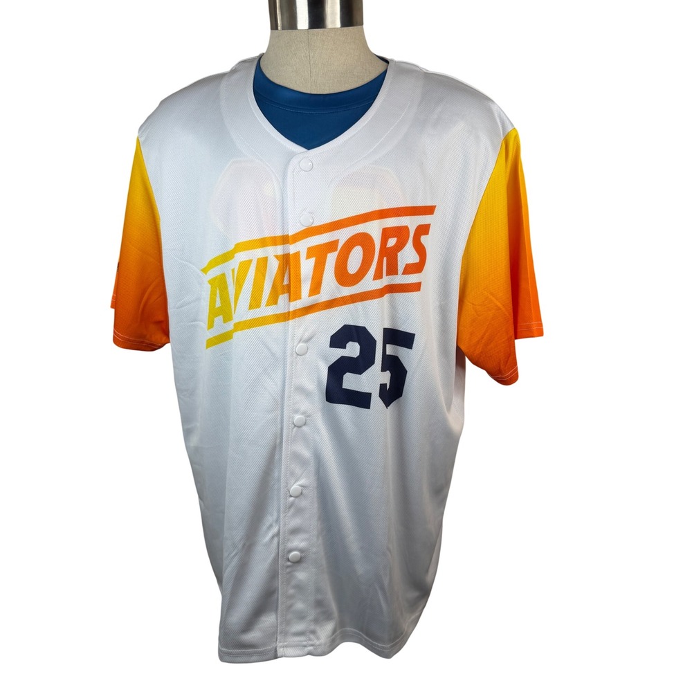 Las Vegas Aviators Superman Baseball Jersey Mens XL White Orange Success Brands